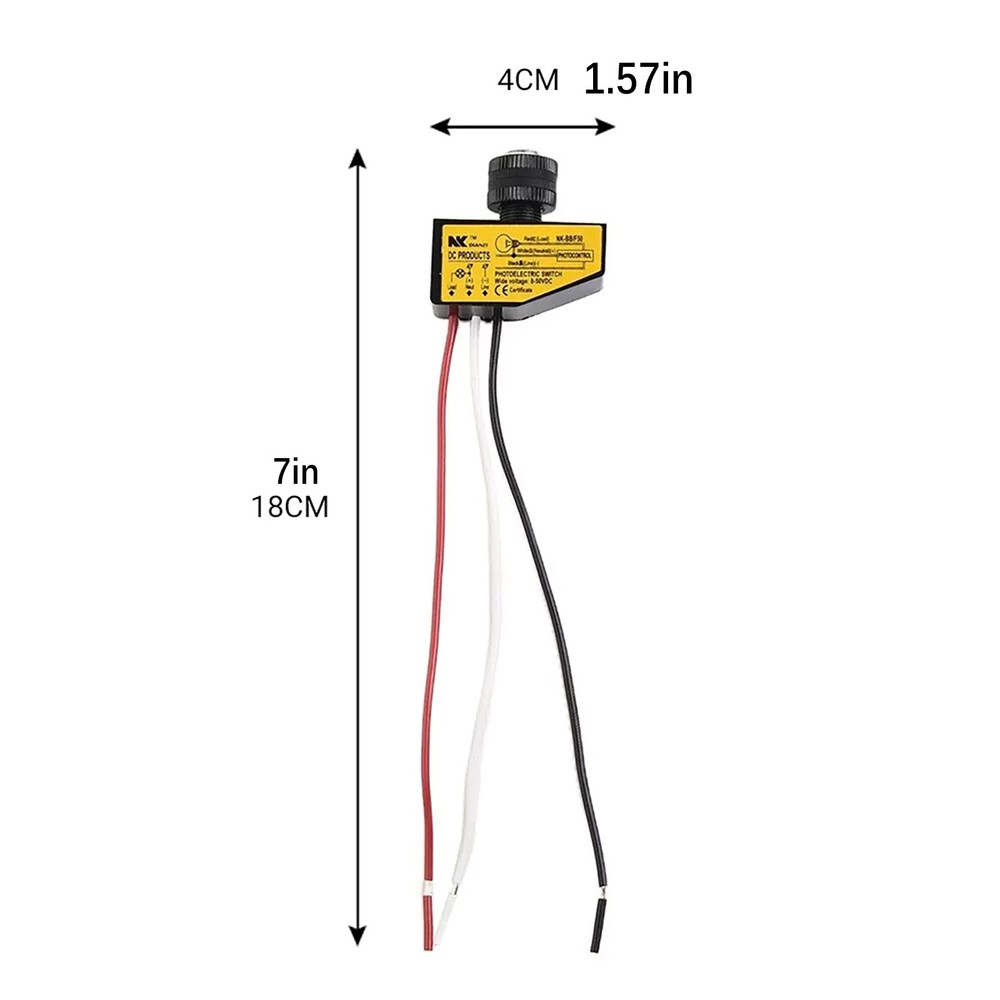 DC 8V-50V Photocell Light Sensor Switch For Automatic Switching Lights Control