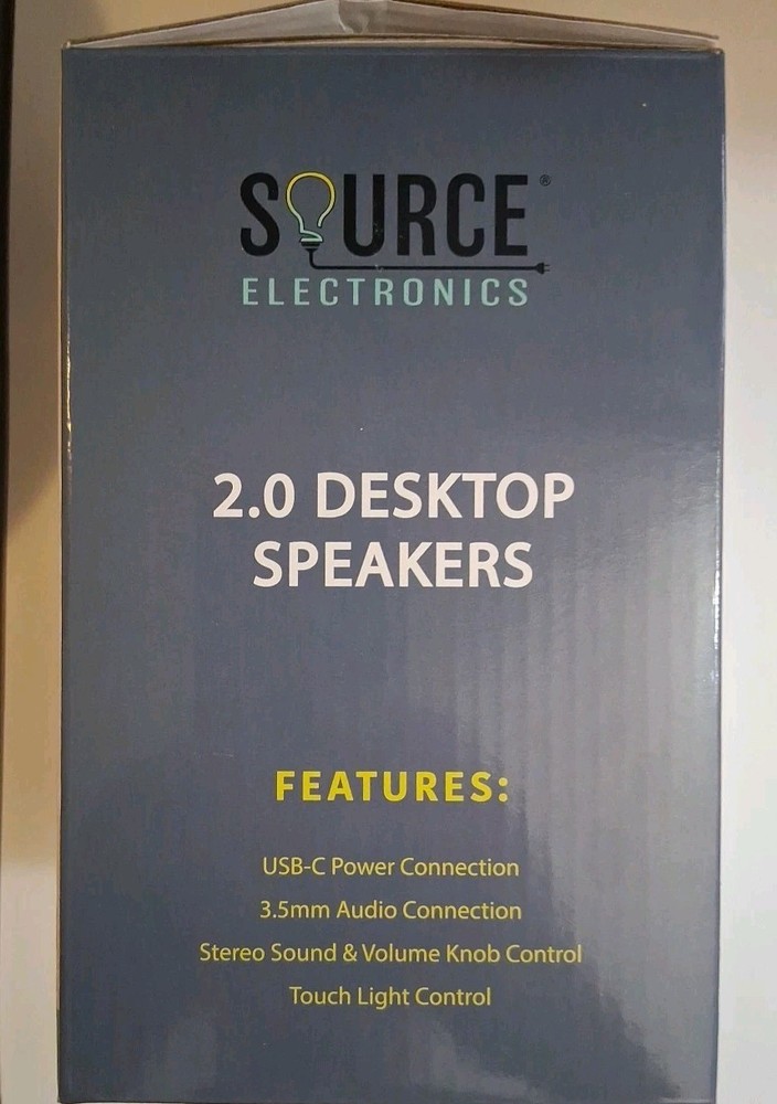 Source Electronics- 2.0 Desktop Speakers. USB-C Power,3.5mm Audio.
