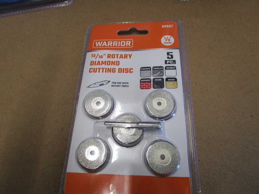 Warrior Diamond Rotary Cutting Discs 5 Count Pack 1/8" Shank