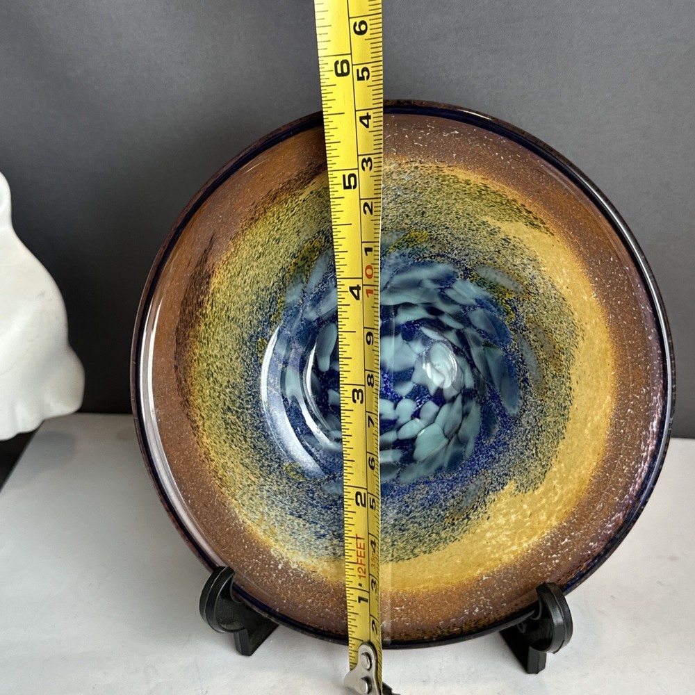 Small Hand Blown Glass Dish With Stand