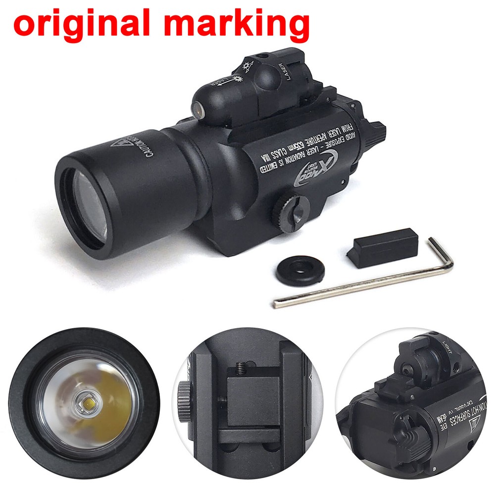 X400 Tactical Light WeaponlIght Airsoft Flashlight - White LED + Red Dot Laser