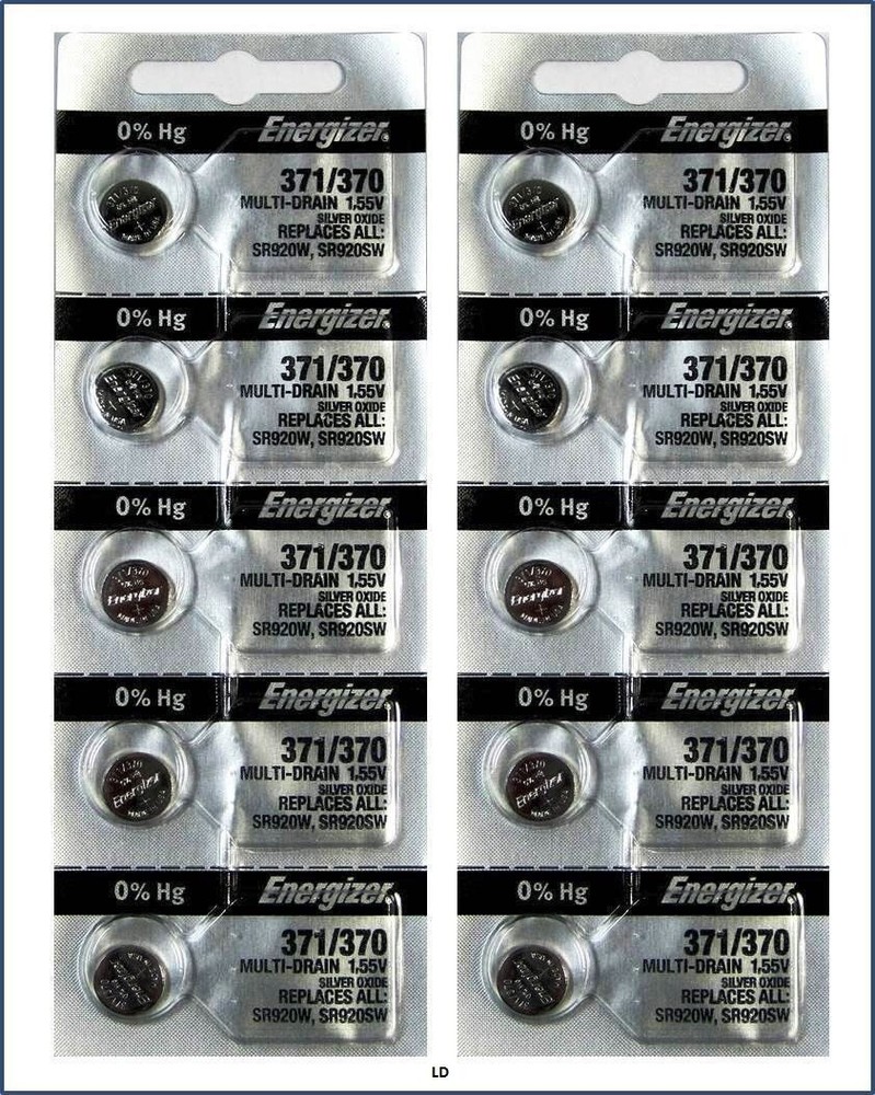 Energizer 371/370 Silver Oxide Multipurpose Battery - 10 Pieces