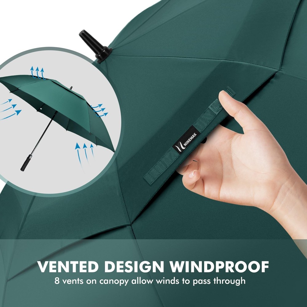 Golf Umbrella 51/54/62/68 Inch Automatic Open, Large Double Canopy Vented Ove...