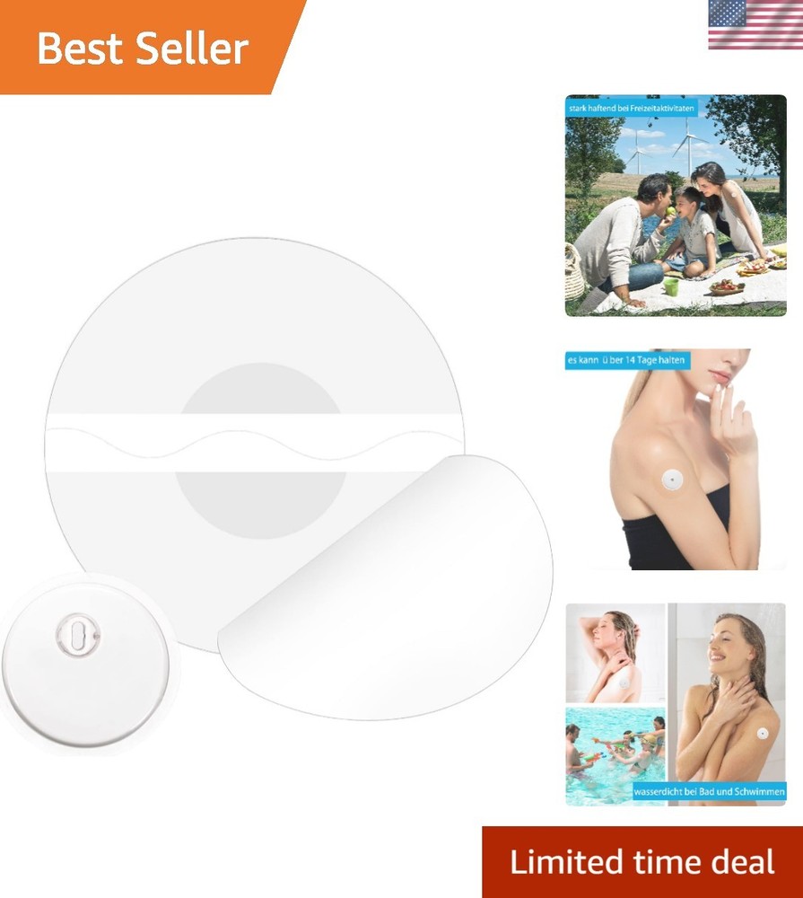 Transparent 20 Pack Libre 3 Adhesive Sensor Covers - Skin-Friendly & Durable