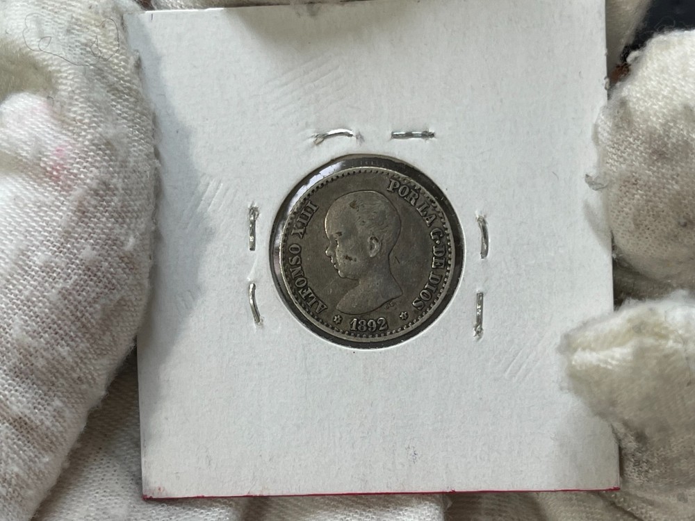1892 Spain 50 Centimes Silver Coin