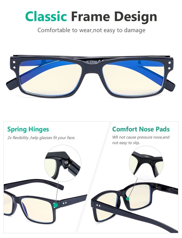 Eyekepper 7-pack Blue Light Blocking Reading Glasses for Men +3.50