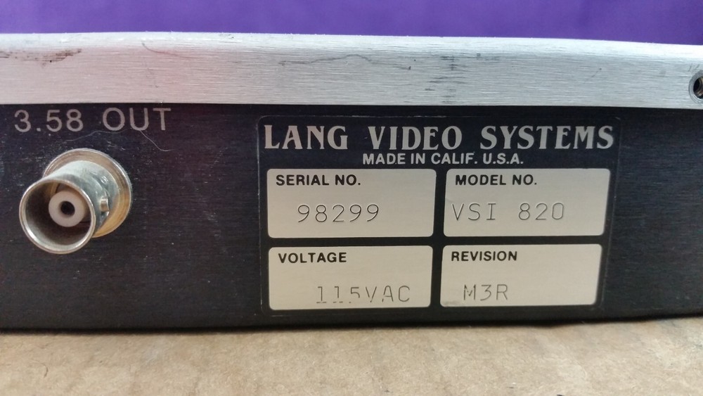 Lang Video Systems VSI 820 Digital Source Identifier