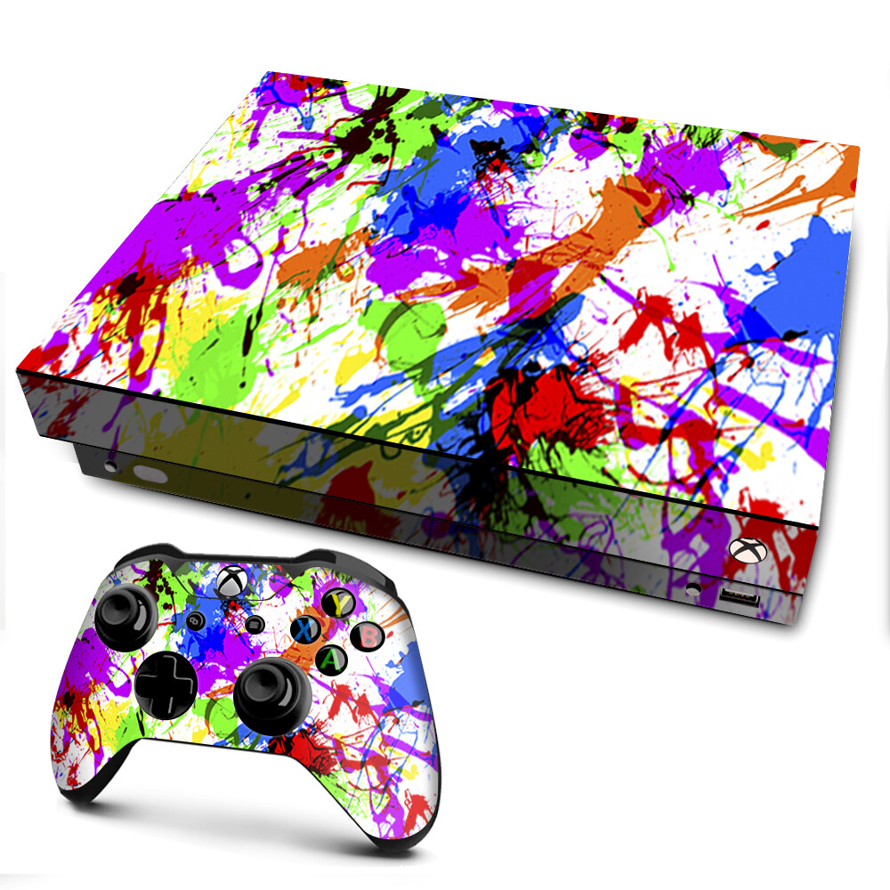 Xbox One X Console Skins Decal Wrap ONLY Paint Splatter