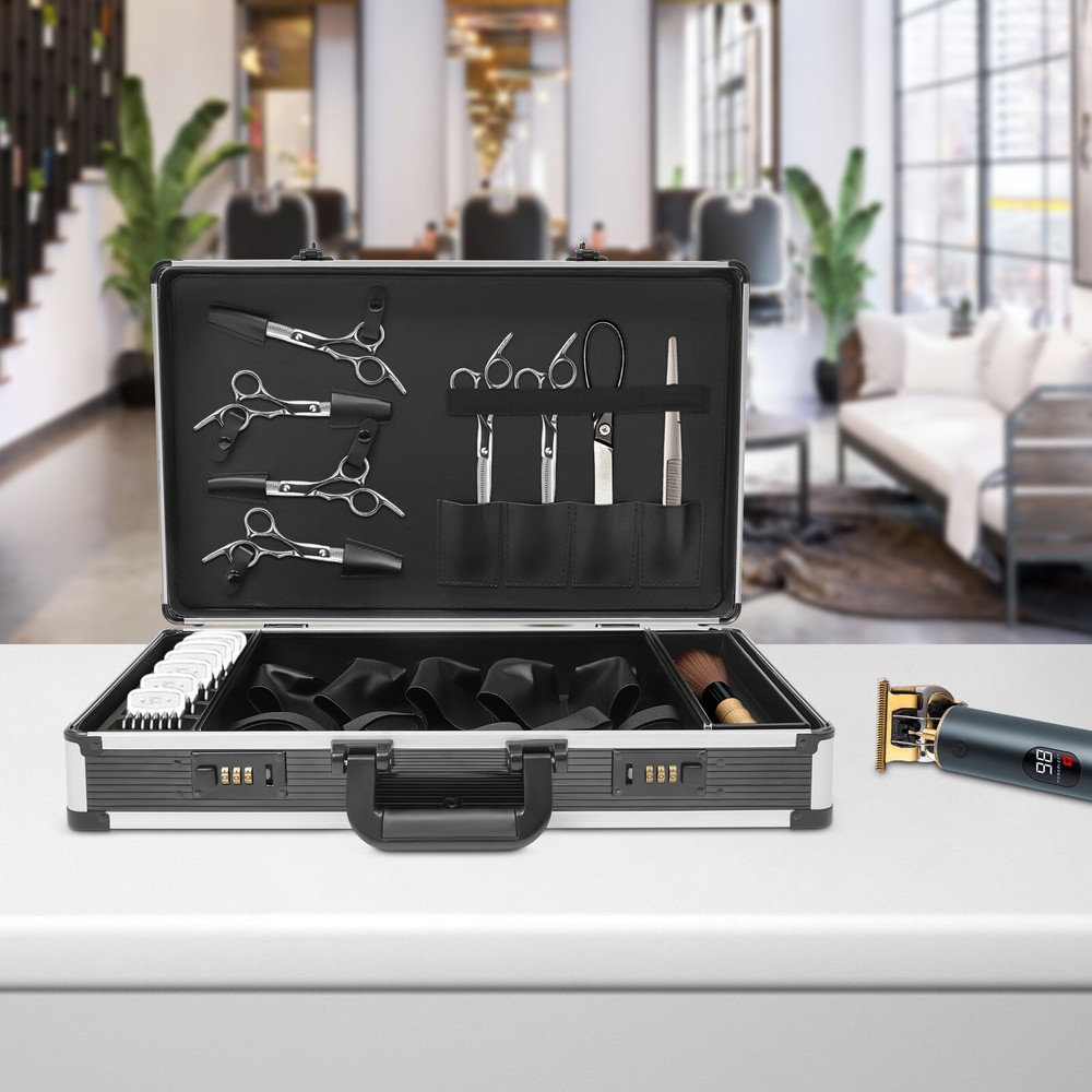 Professional Barber Carrying Case Organizer Clipper Box Travel Carry Case + Code