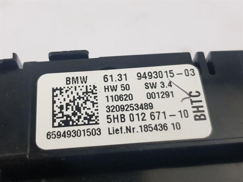 2020 BMW X3 HEATER CONTROL PANEL ASSEMBLY 9493015