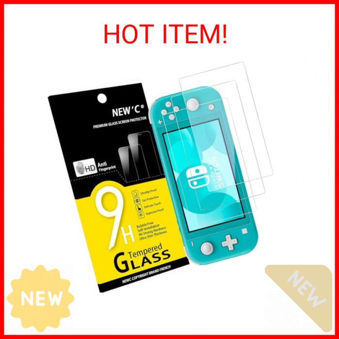 NEW'C 3 Pack Designed for Nintendo Switch lite Screen Protector Tempered Glass,