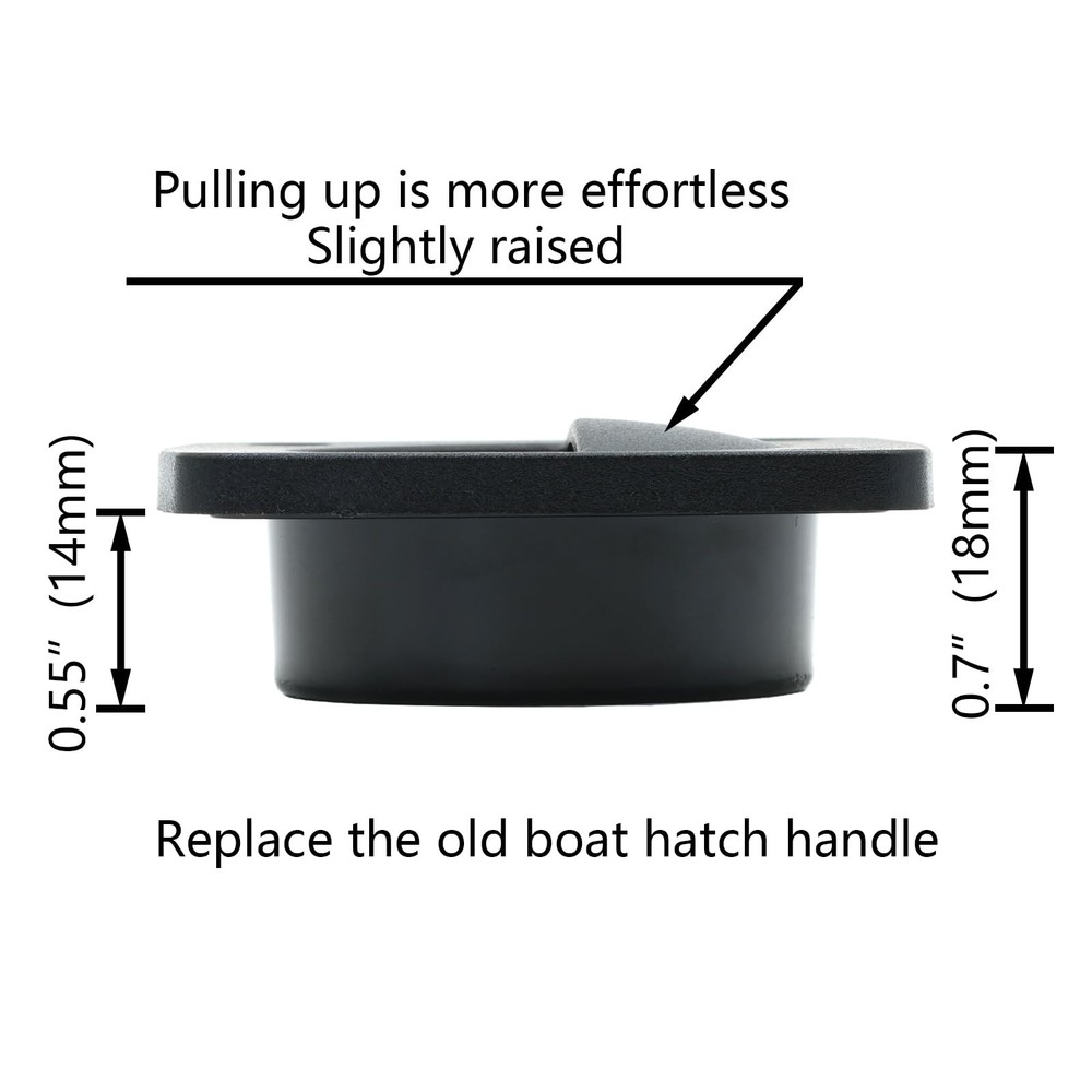Marine Nylon Flush Pull Hatch Handle,Black Boat Recessed Square Lid Handle,Ya...