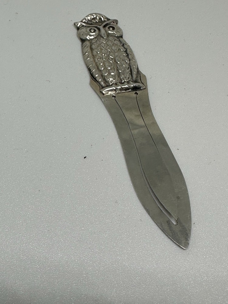 Owl Silver 830s Bookmark Vintage Norway