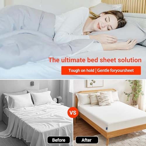 Bed Sheet Holder Straps, Adjustable Bed Sheet Clips for Corner, Upgrade Black