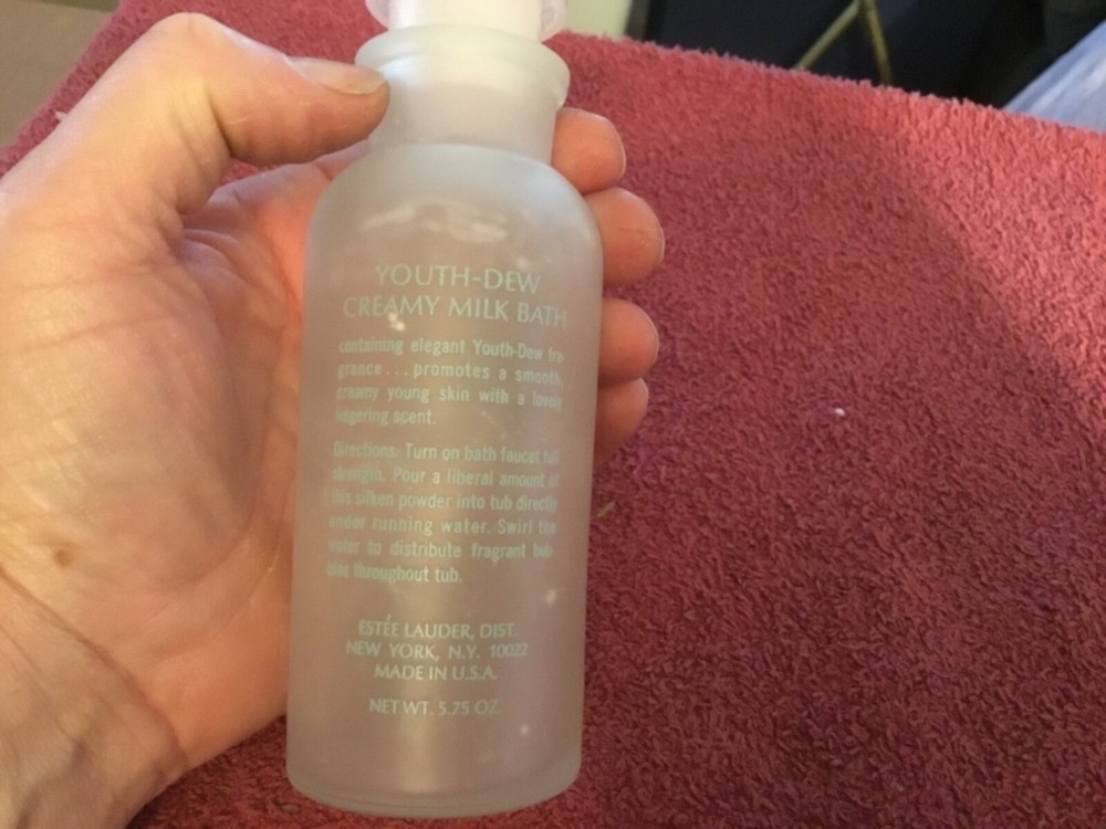 Empty Estée Lauder Youth Dew Creamy Milk Bath Bottle