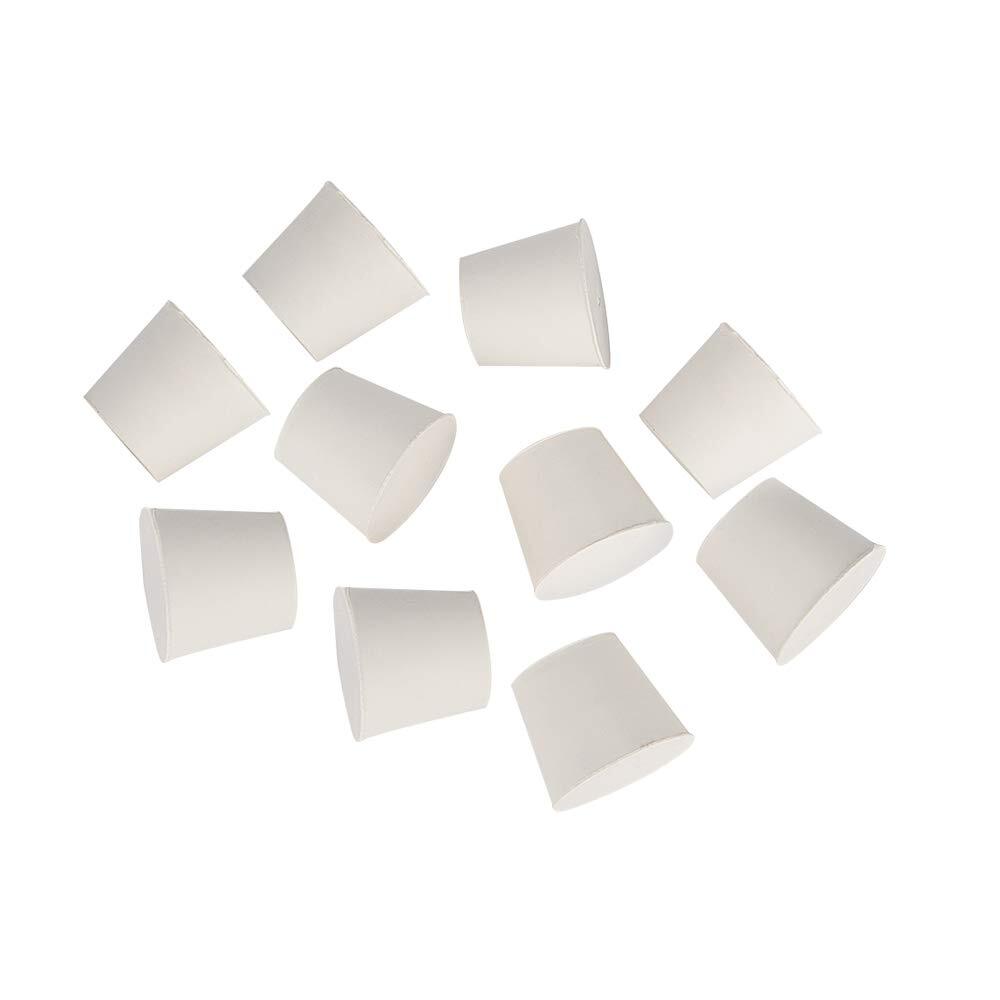 Solid Rubber Stoppers 10-Pack 6# White Tapered Lab Seal Rubber Stoppers