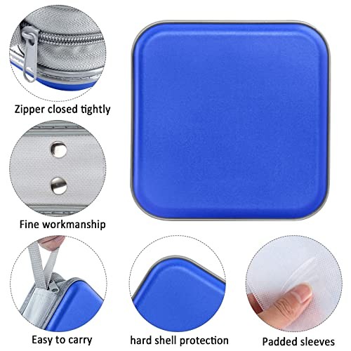 CD Case, 40 Capacity CD/DVD Case Holders Wallet Hard Plastic DVD Disc Blue