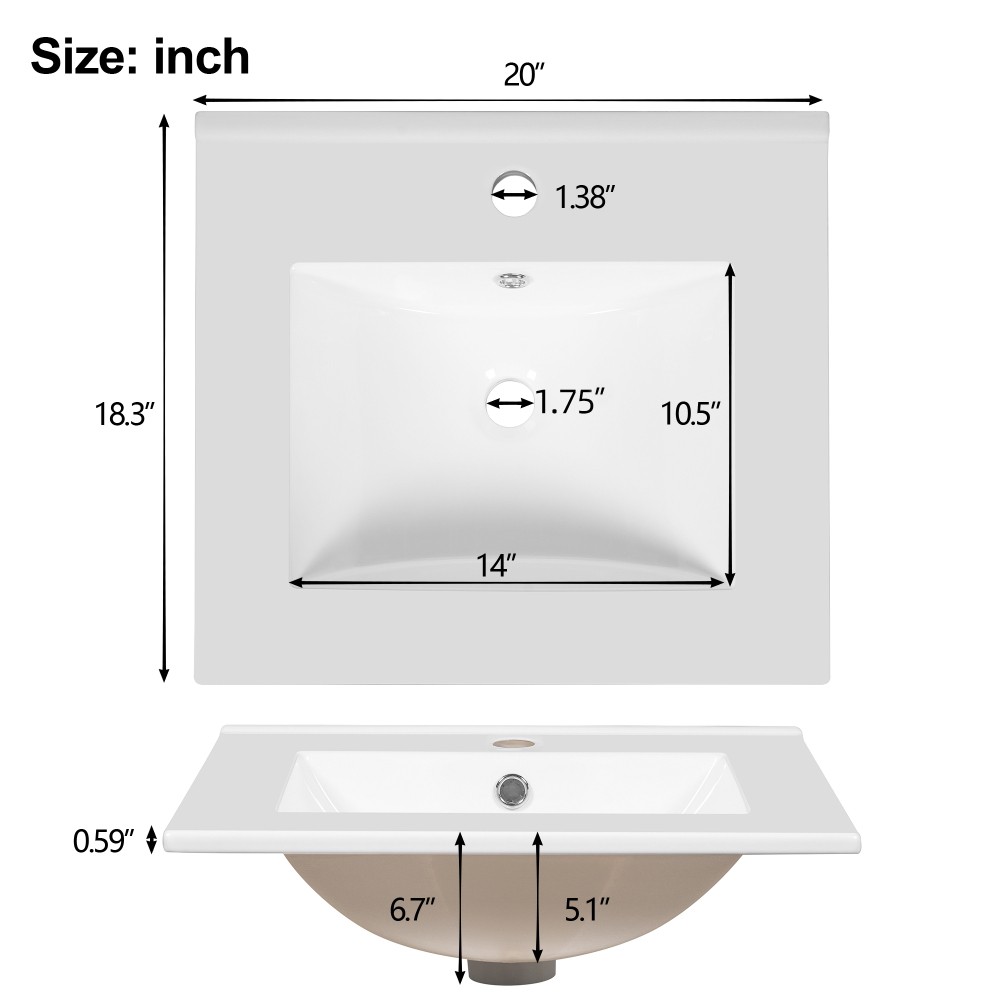 Bathroom Vanity W Ceramic Sink Double Layer Door Organizer
