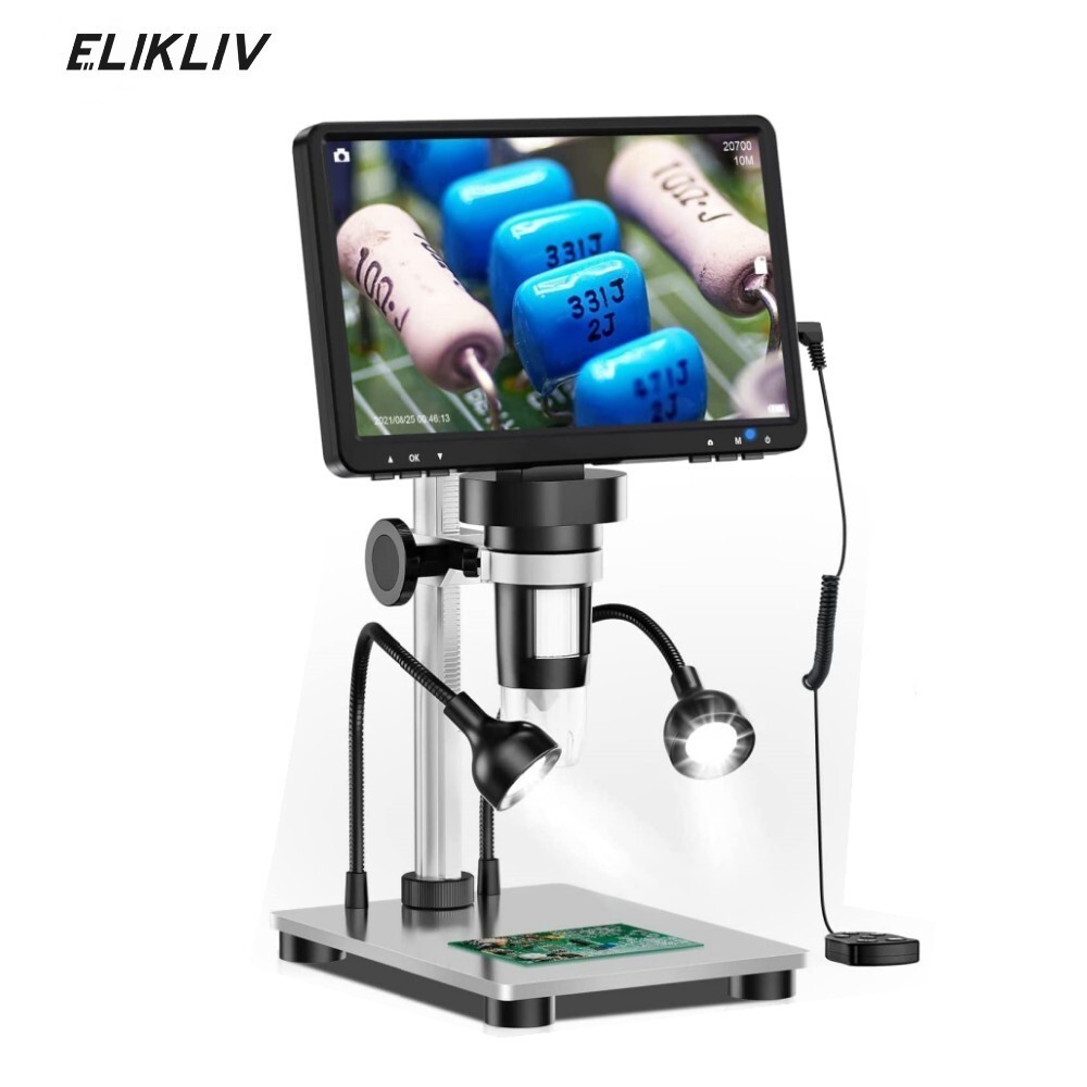 Elikliv 1200X Biological Digital Microscope 7" LCD Remote Control for Computer