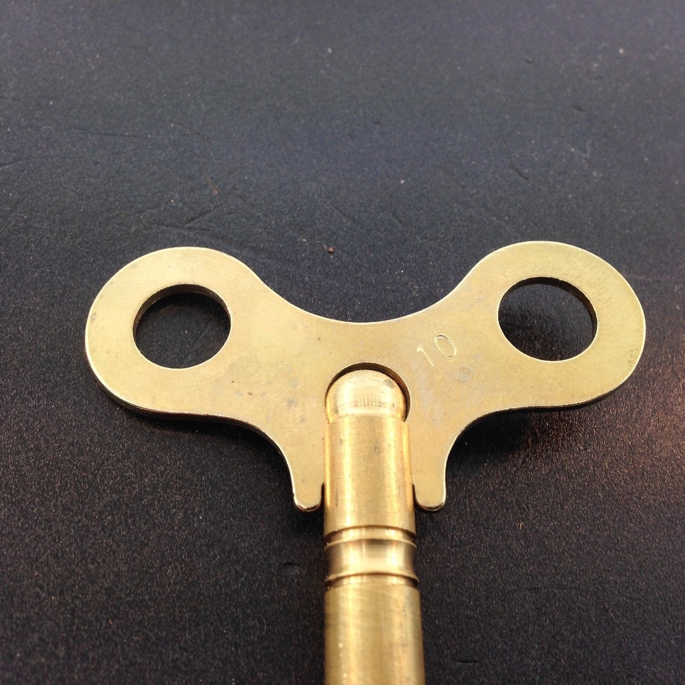 Clock Key. # 10 or 4.4 mm. or .173 inches Solid Brass