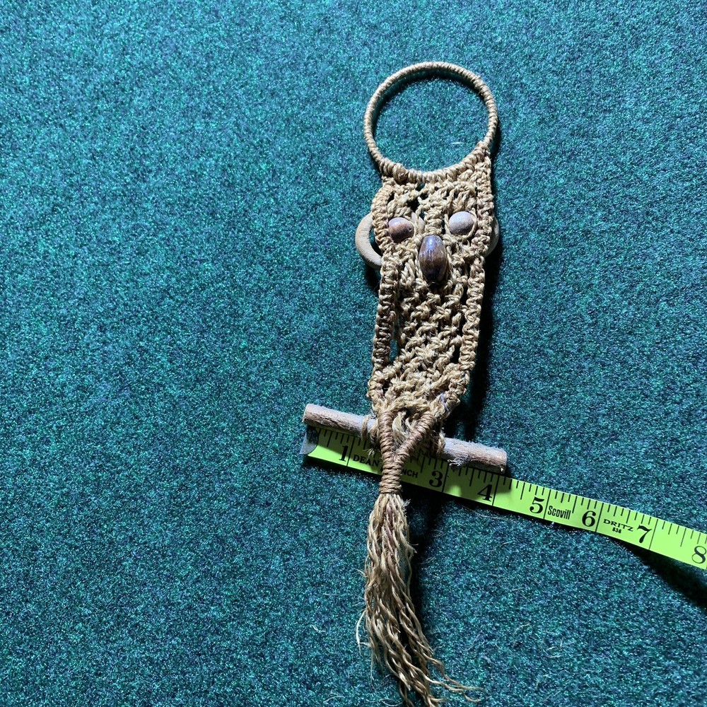 MCM Jute Boho Style Macrame Owl 14” 4”
