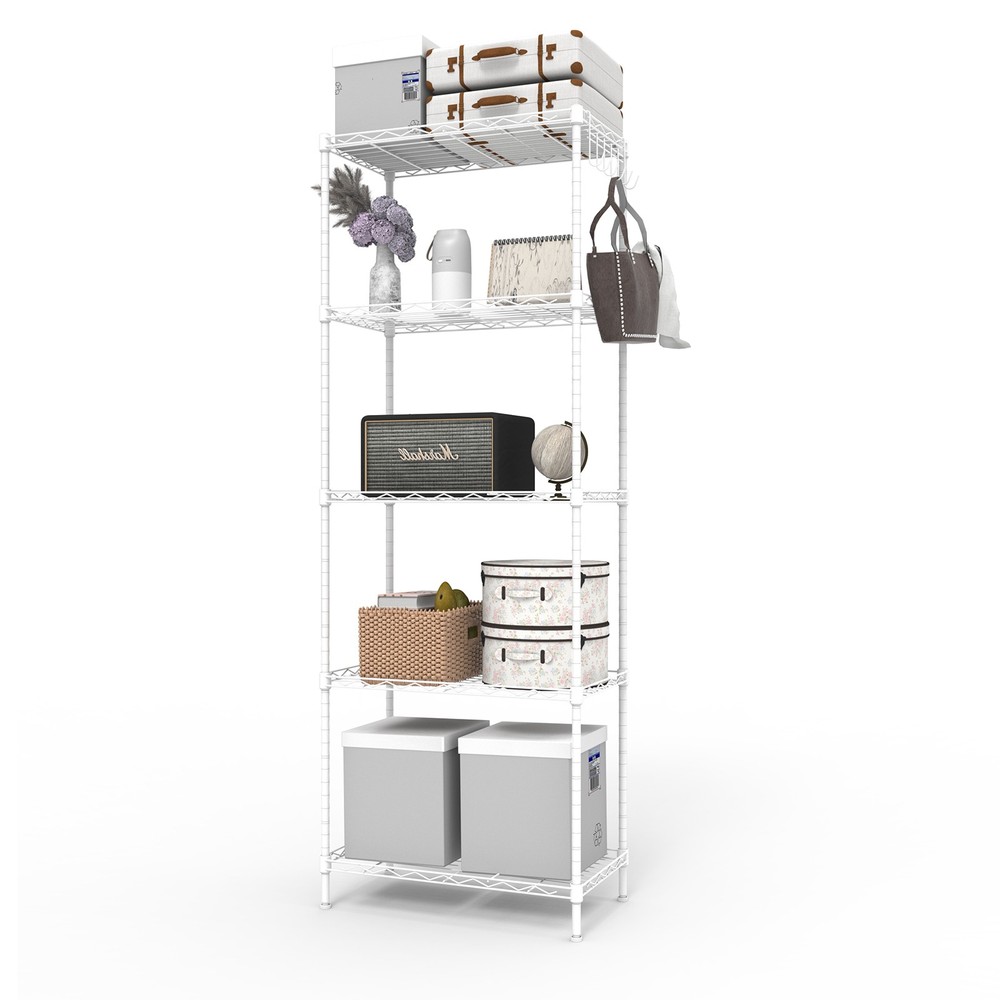 5-layer display rack with adjustable layer spacing, plug-in deformable structure