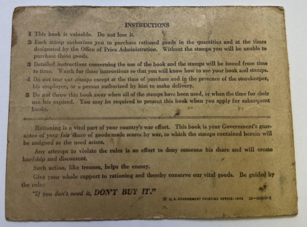 War Ration Book Two - And Application for War Ration Book Three - Dallas Oregon