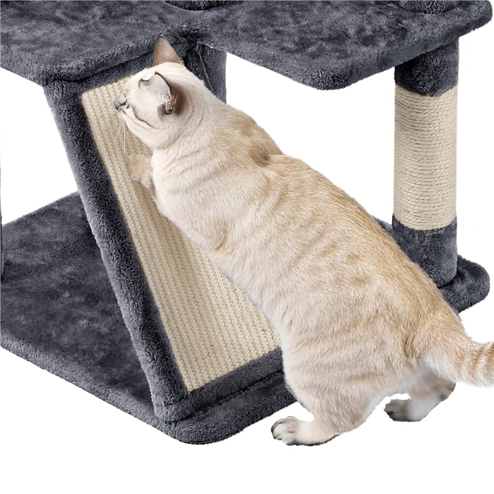 57in Cat Tree Condo Multi-Level Cat Tower Scratching Posts, Dark Gray