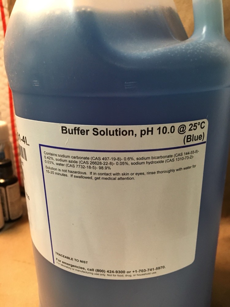 MSI B2281-4L Buffer Solution, pH 10.0 @ 25° (Blue): 4 Liters, Ships free @