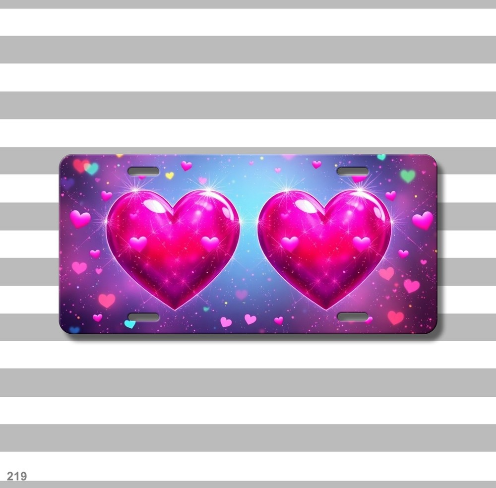 High Quality Hearts License Plate Personalized Auto Tag Unique Gift