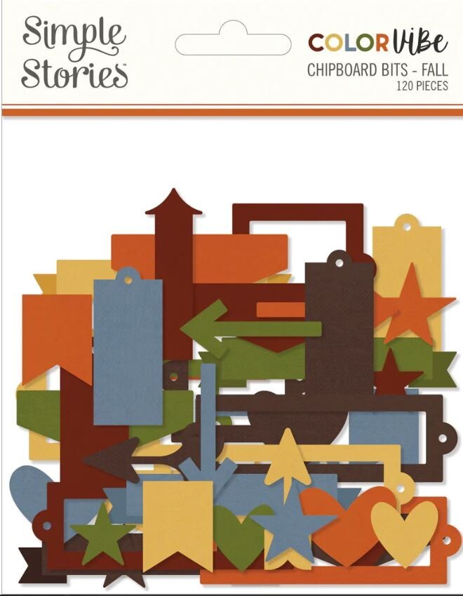 Simple Stories Color Vibe Chipboard Bits 11 PACKS