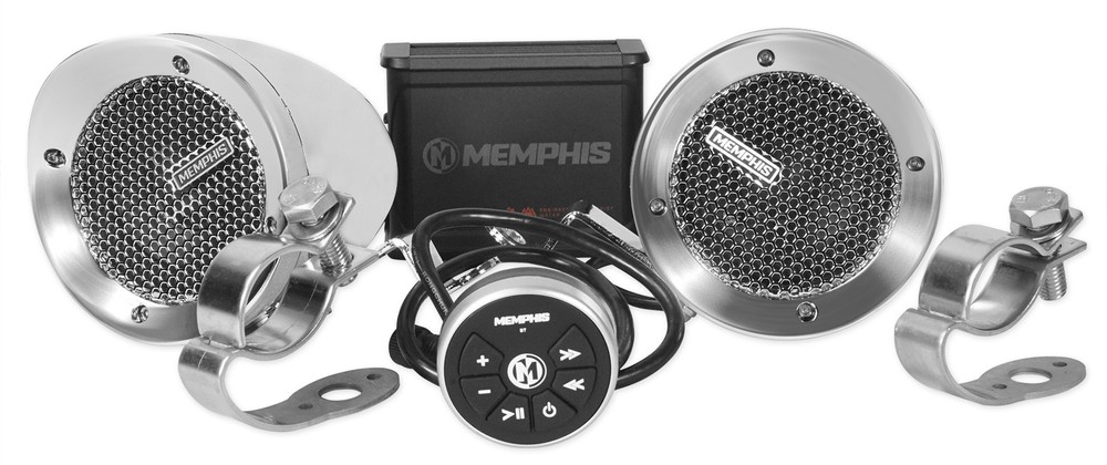Memphis MXABMC2BT (2) Speakers+Amp+Bluetooth Control For Motorcycle/ATV/Scooter