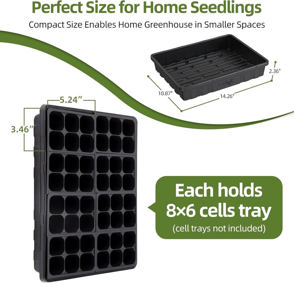 Extra Thick Heavy Duty 10 Pack Seed Starting Trays Microgreens Growing Trays
