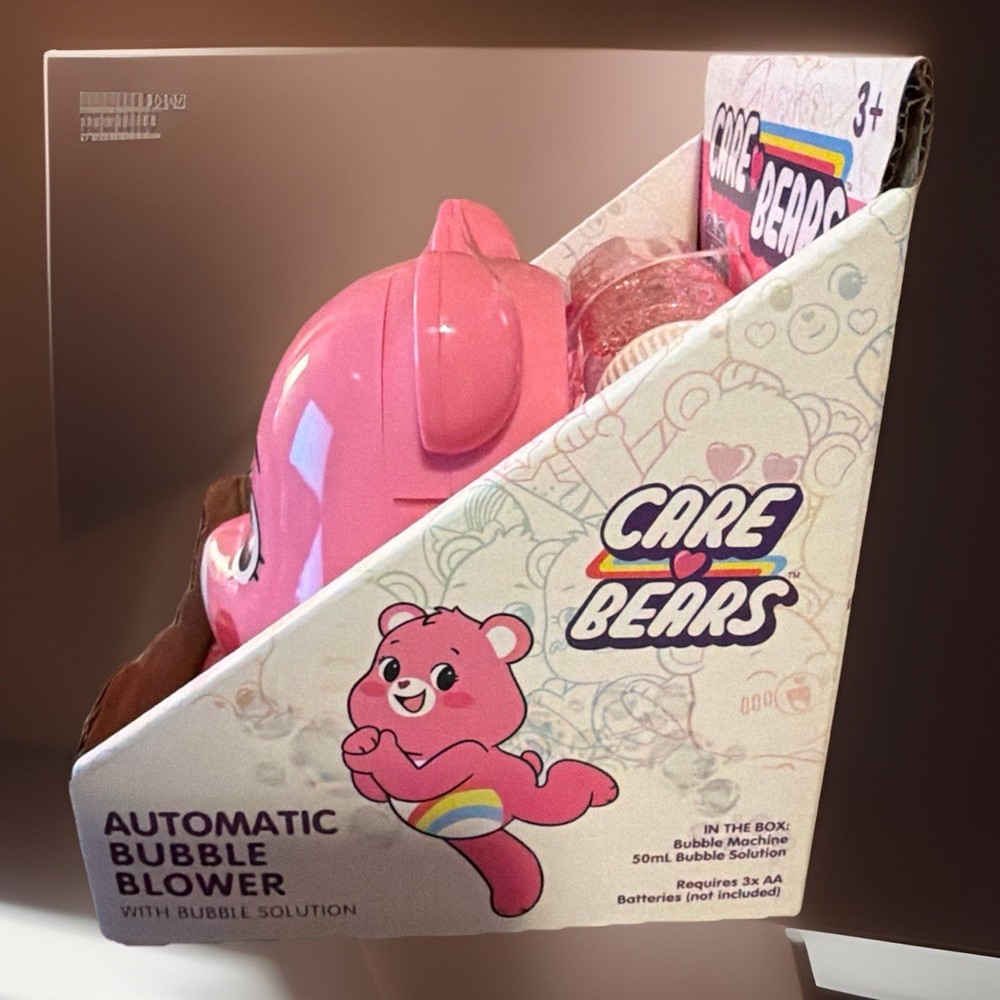 CaRe BeArS Automatic Bubble Blower PINK Toy w/Bubble Solution-Battery Powered