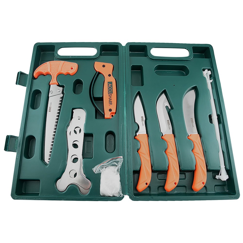 AccuSharp 9-Piece Game Processing Kit Fixed Blade Kit Steel Blades  728C