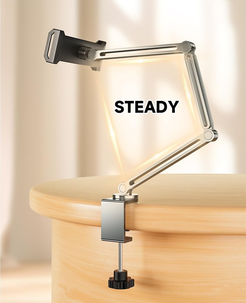YICOSUN Tablet Arm Mount with Super Grip, Adjustable Foldable Holder & Heavy ...