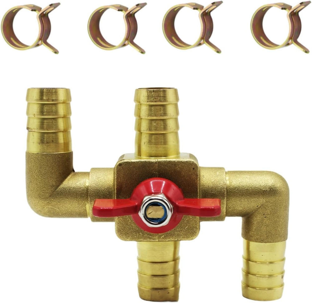 Solid Brass 5/8 Inch Heater Control Valve, 4-way Automobile Heating Water Valve