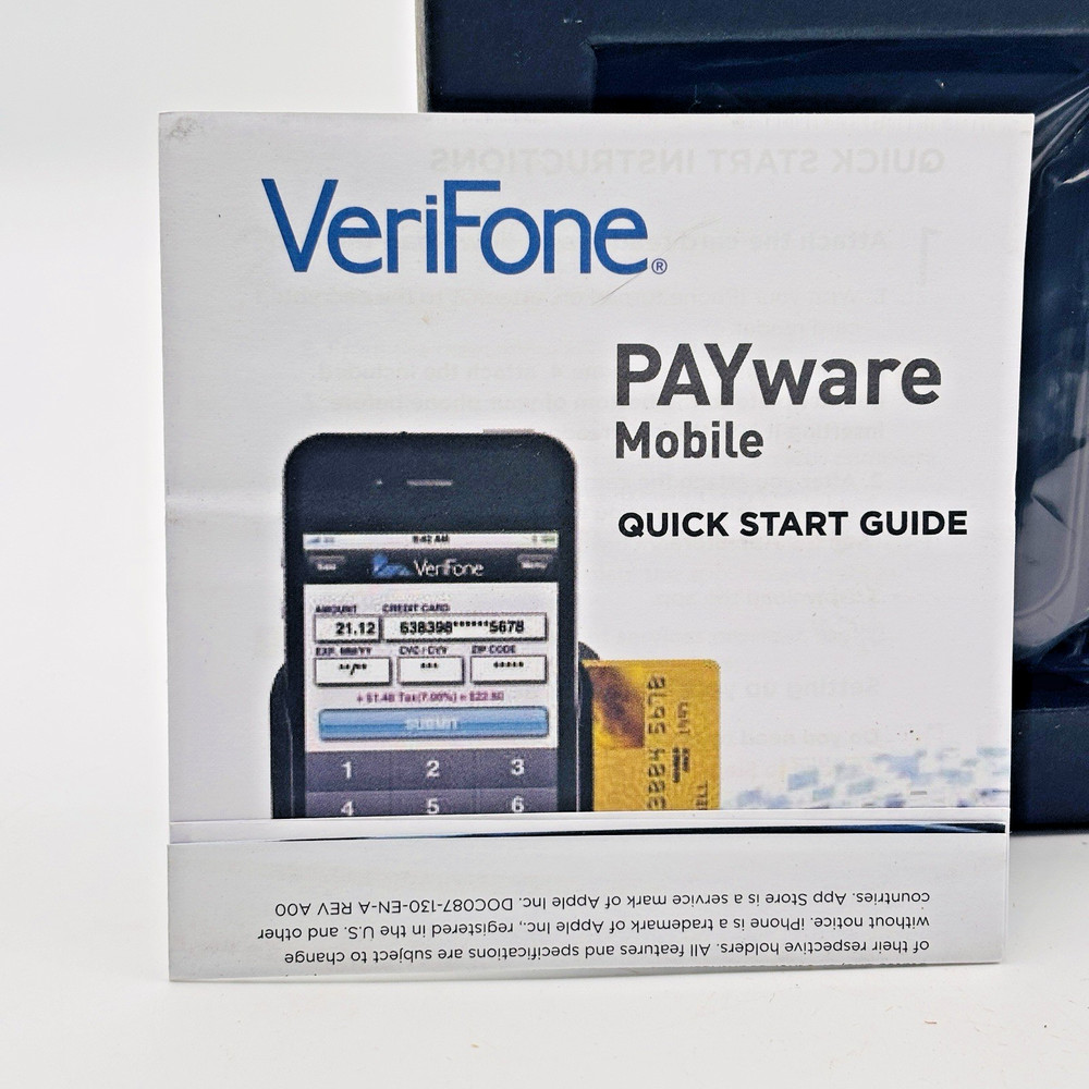Verifone PAYware Mobile Reader For Iphone 3Gs / 3G / 4 2010 Open Box