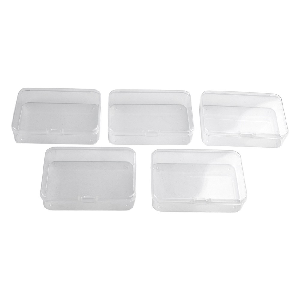 Plastic Box Rectangle Keeper Transparent Crafts Organizer 5pcs Storage