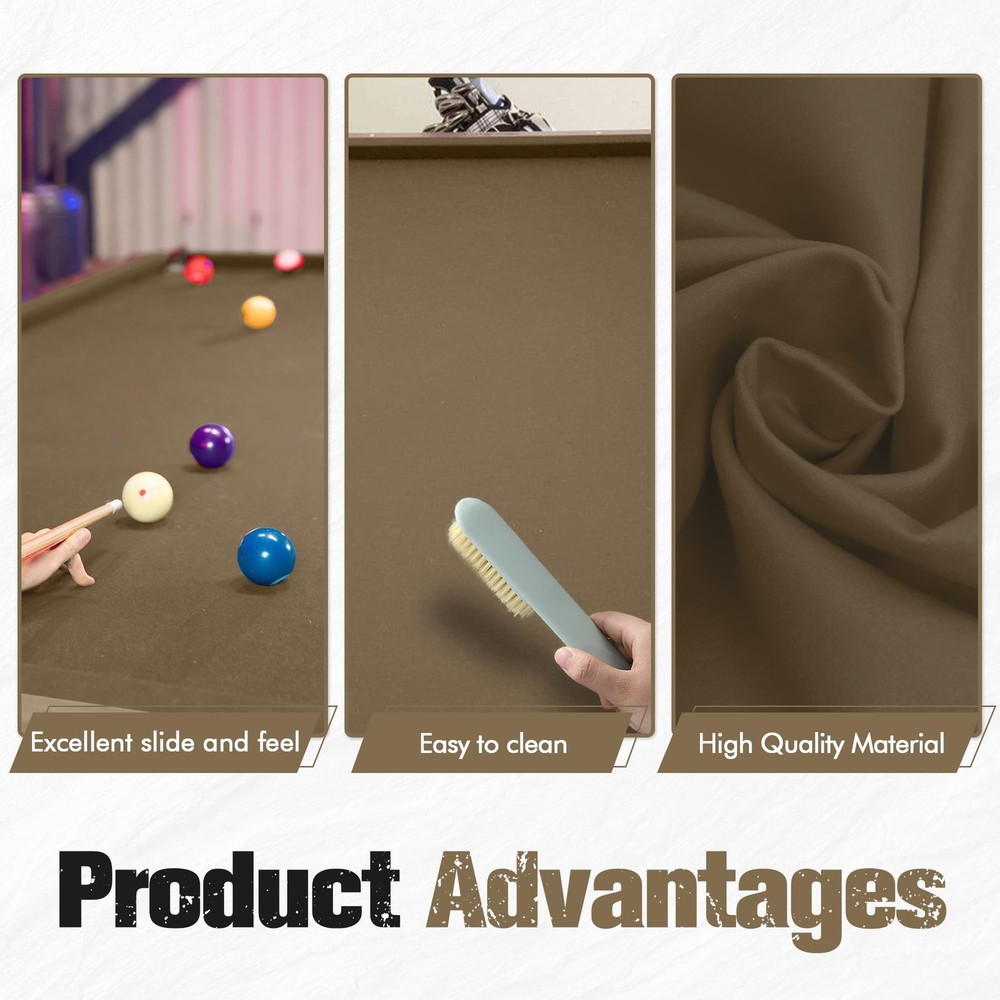 7ft Pool Table Felt for Billiard Table Cloth with 6 Pcs Cloth Strips and Stap...