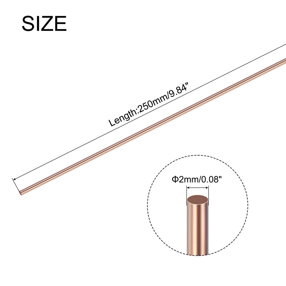 21Pcs Copper Brazing Rods, Phosphor Copper Solder, Low Temperature 5/64"x10"