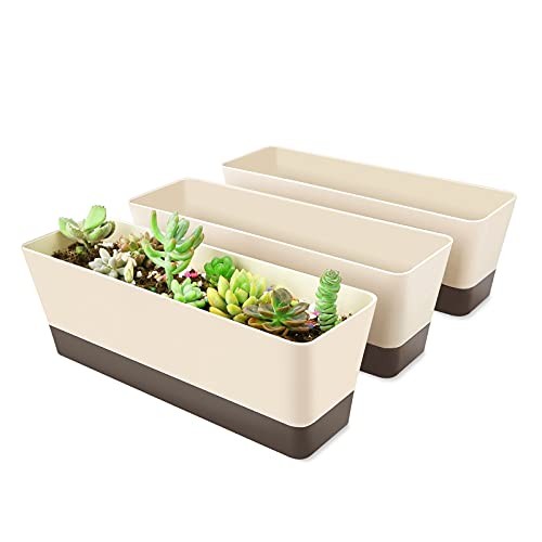 3 Pack Indoor Window Box Planter, 12x3.8 Inch 3pcs/12x3.8in Rectangular