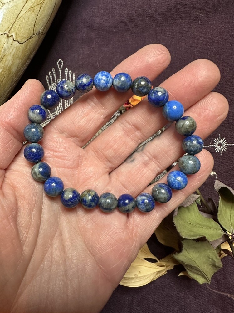 Lapis Lazuli Bead Bracelet, All Natural