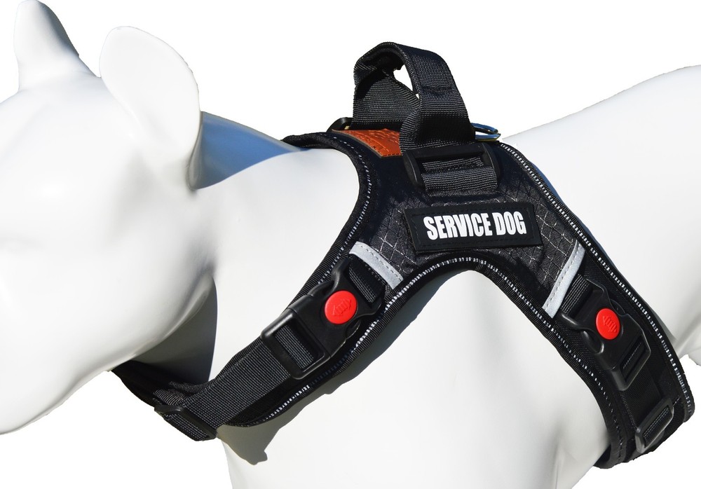 Albcorp Reflective Service Dog Vest Harness, with Hook & Loop Removable Patches