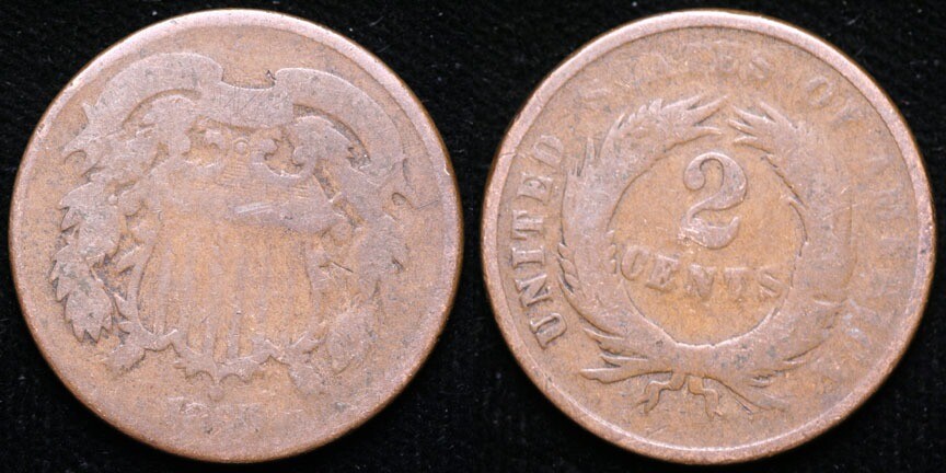 1865  Two Cent Piece