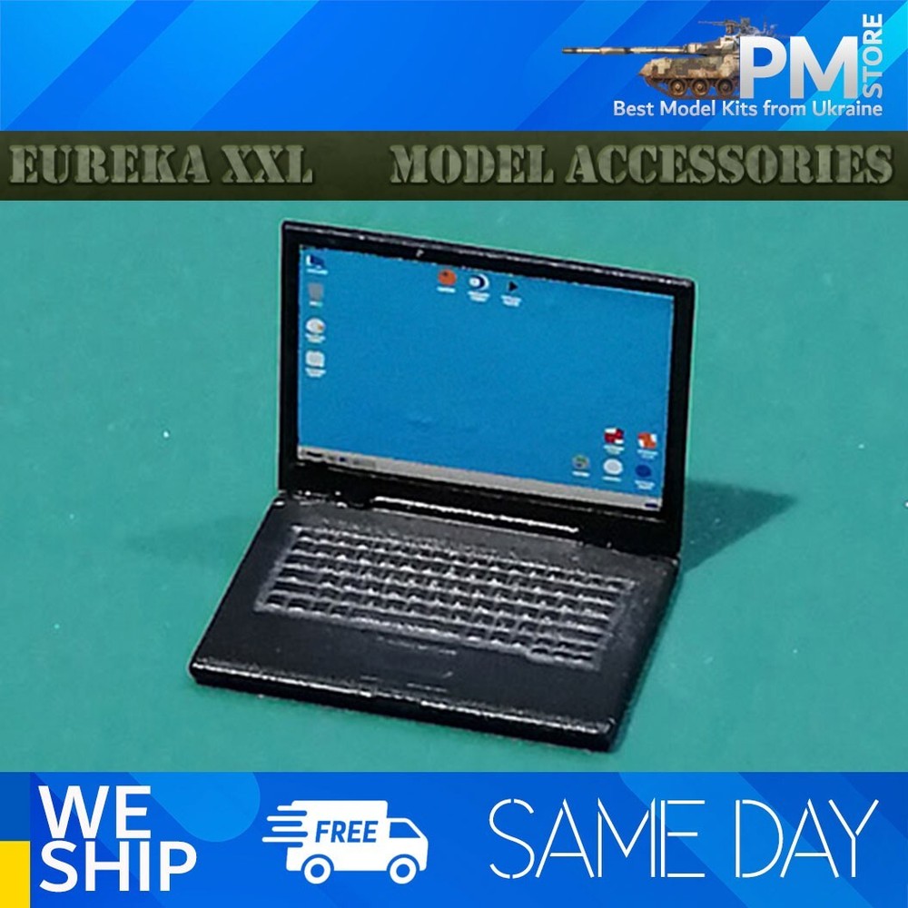 Eureka E-061 1/35 Laptop notebook computer houseware diorama accessory w/decal