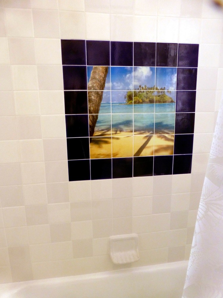 Art Ocean Beach Palm Mural Ceramic Backsplash Bath Tile #354