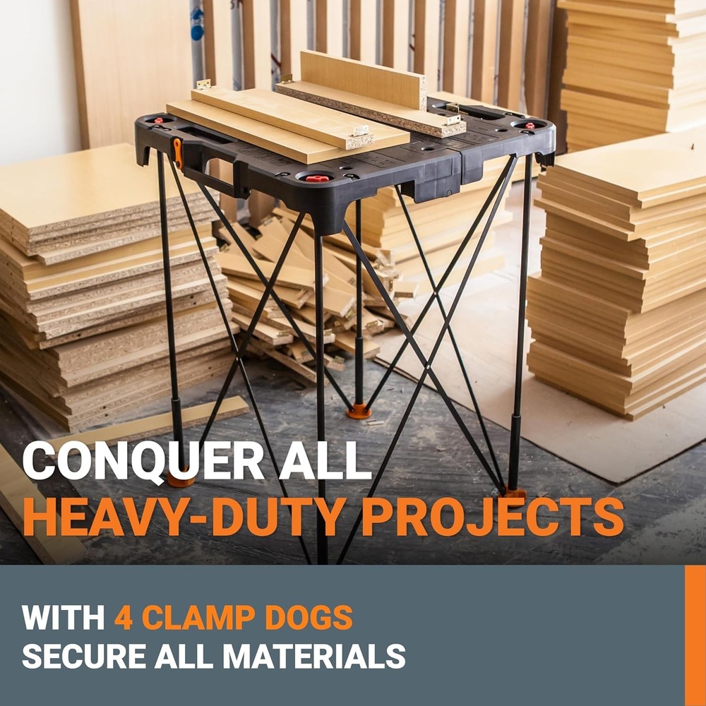 Folding Work Table, Portable All-in-one Work Bench