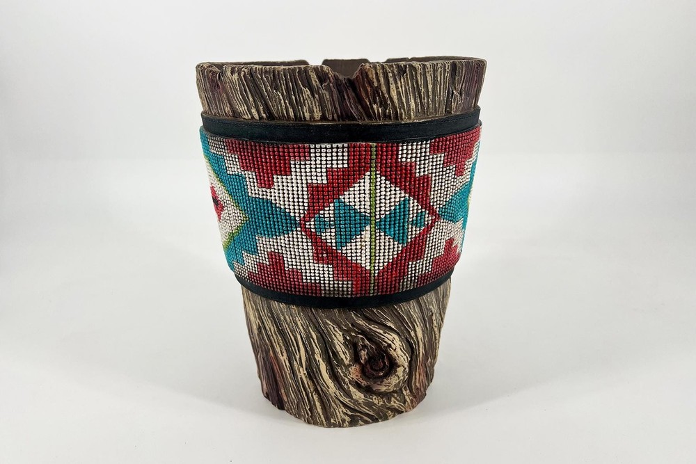Beautifully Beaded Waste Basket