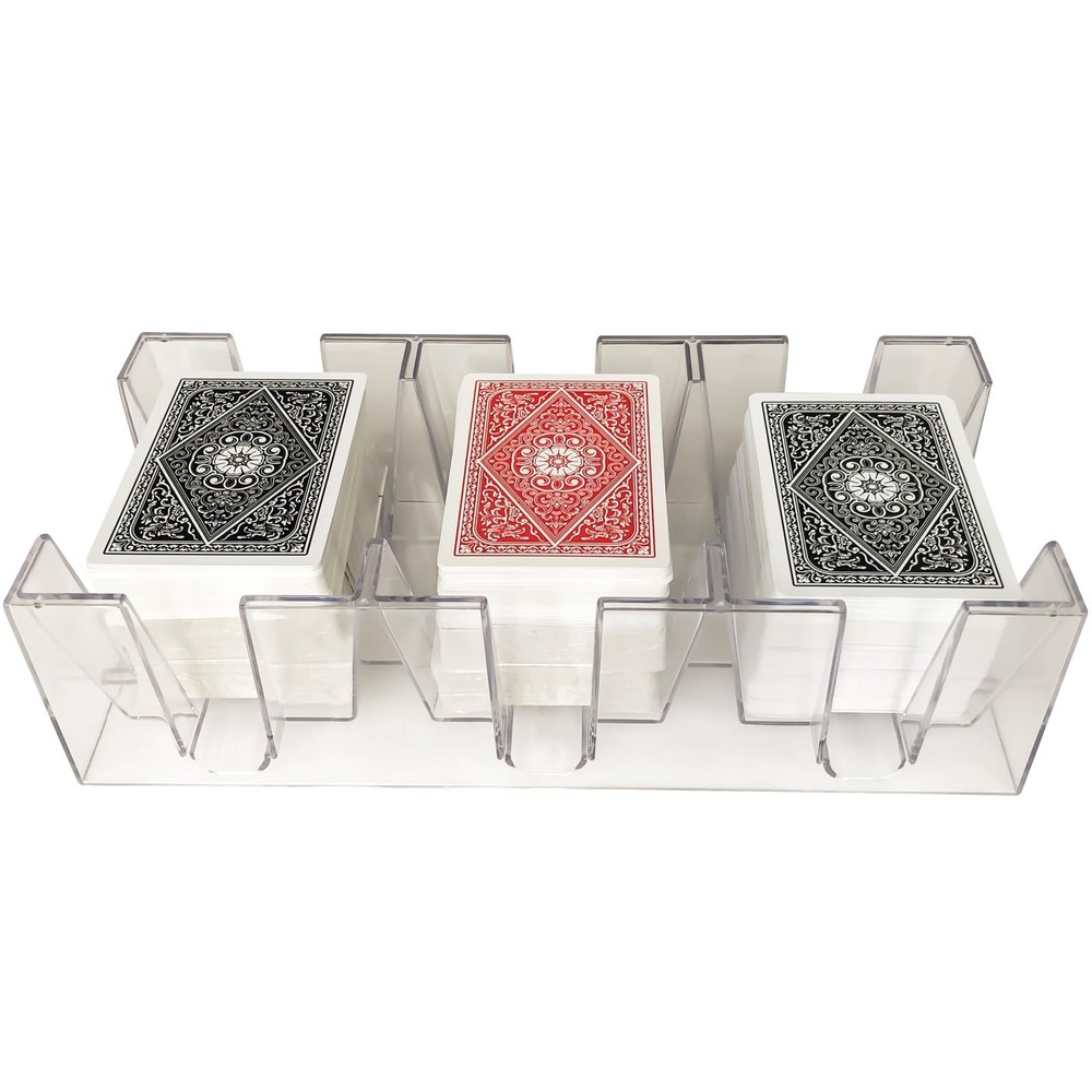 9 Deck Clear Canasta Playing Card Tray